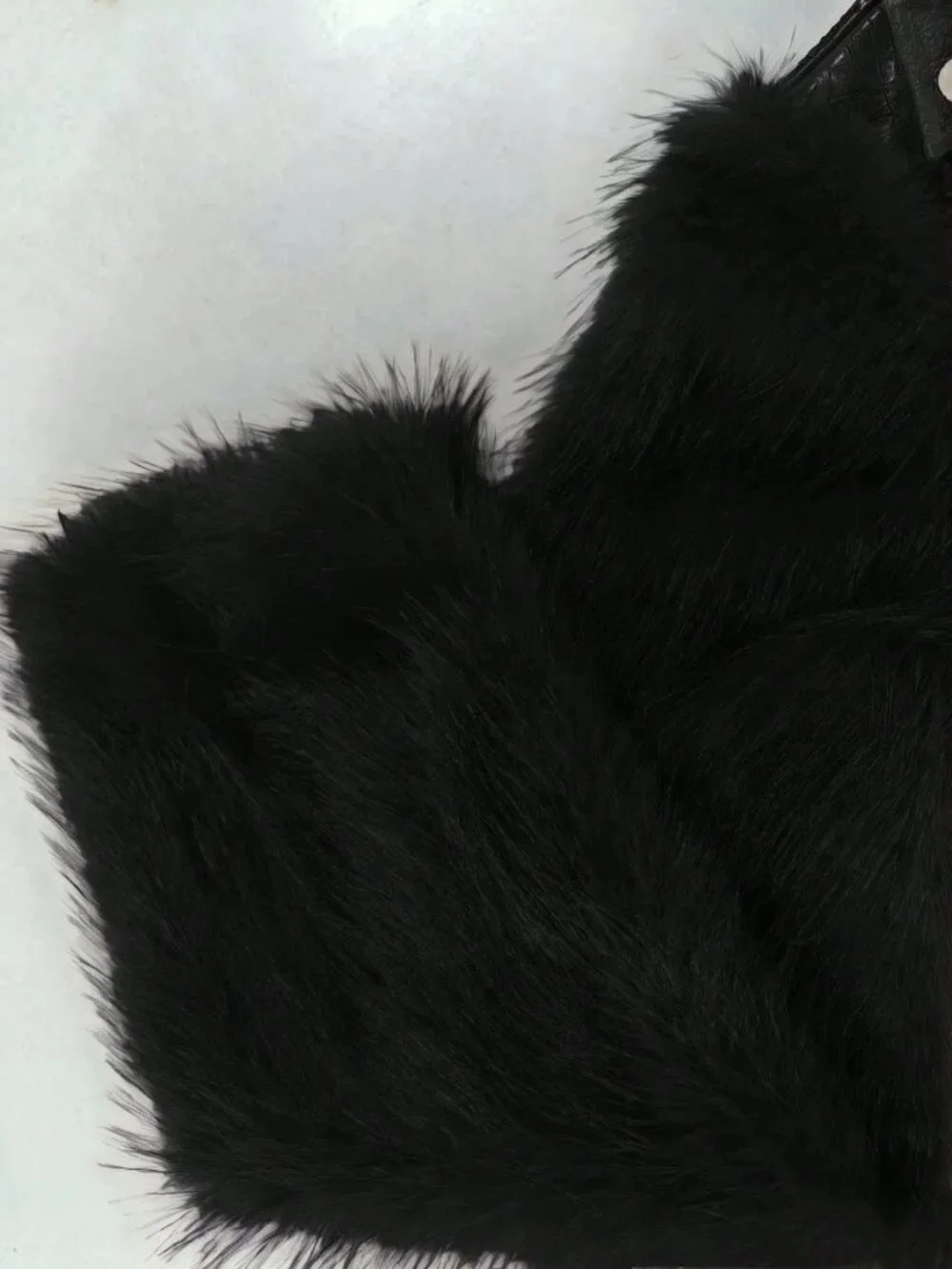 Black Casual Women's Patchwork Faux Fur Jacket - Picture 5 of 6